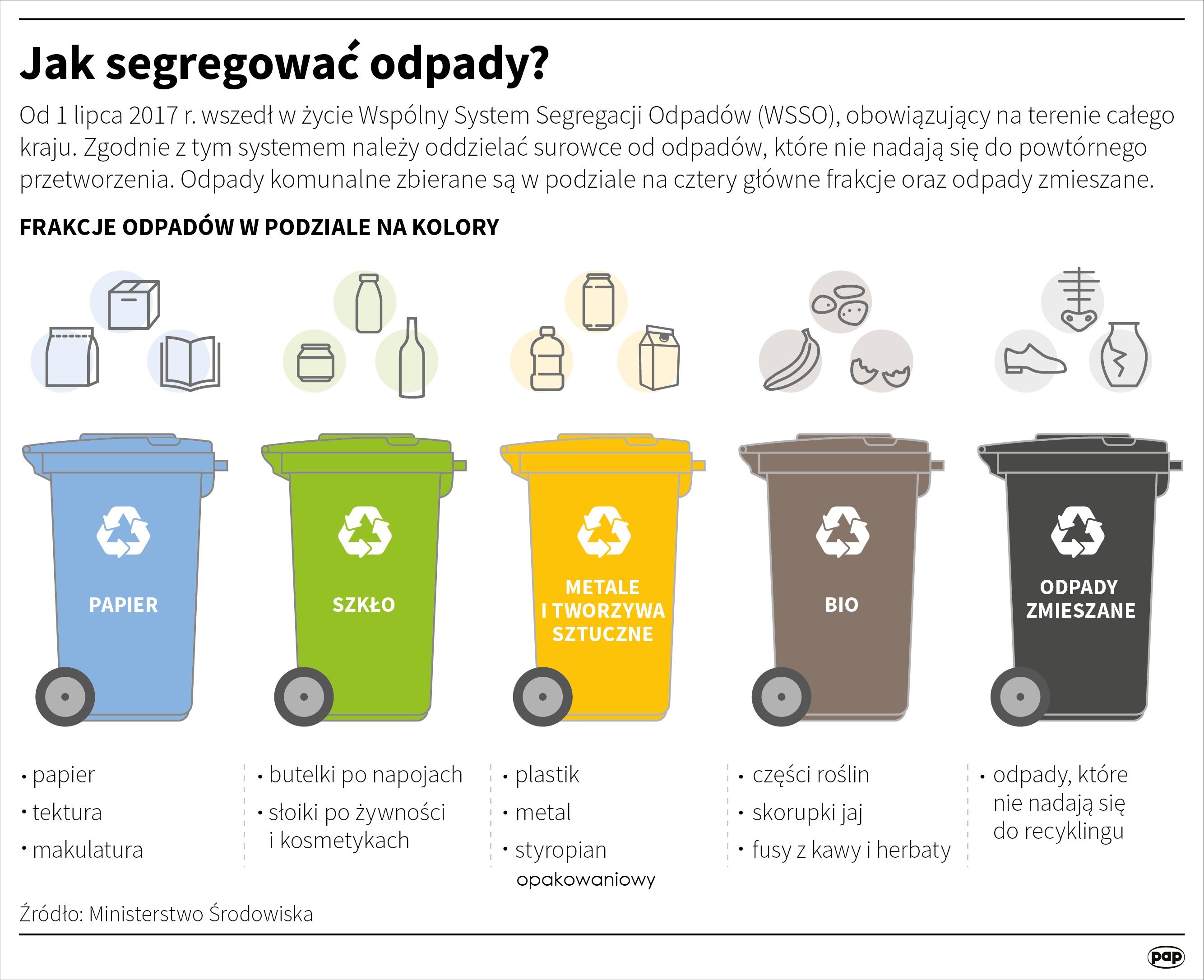 grafika zasady segregacji odpadów