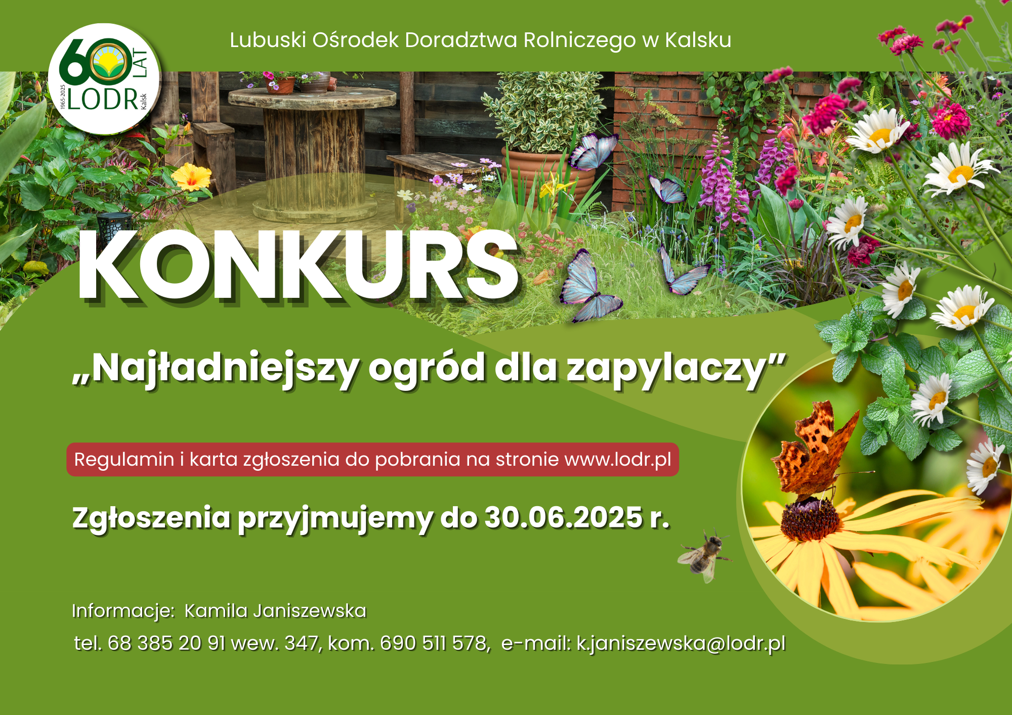 Plakat konkurs Najładniejszy ogr&oacute;d dla zapylaczy