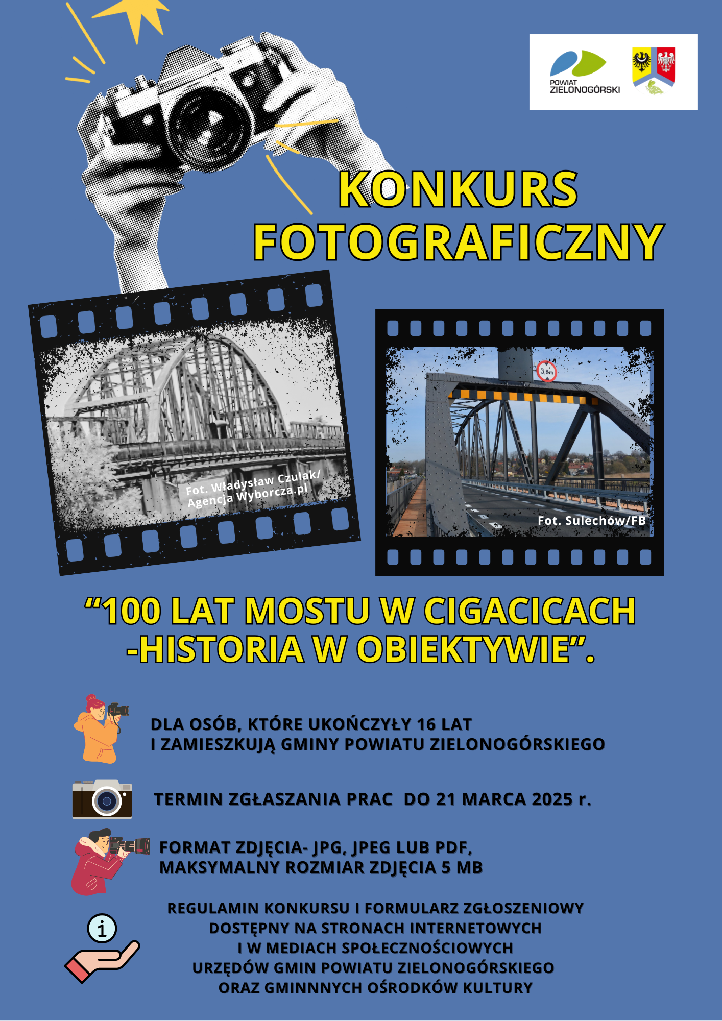Plakat_zapowiadający_konkurs_fotograficzny_100_lat_mostu_w_Cigacicach-historia_w_obiektywie