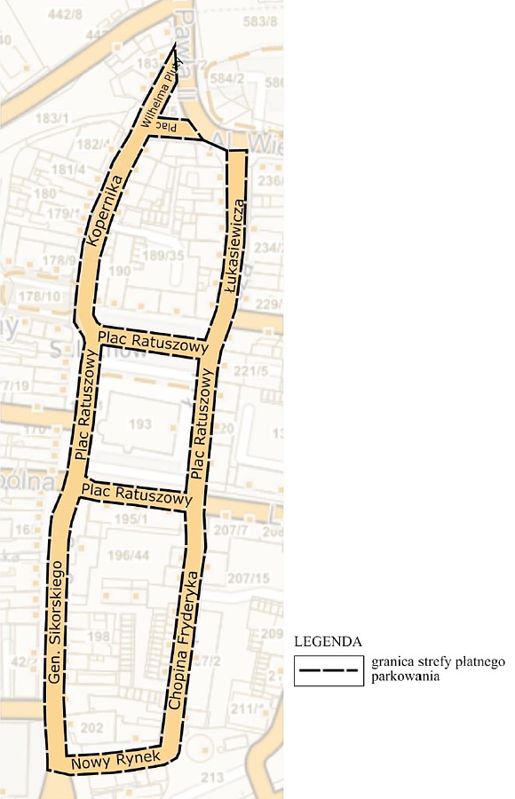 mapa Strefy Płatnego Parkowania
