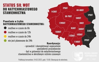 Zdjęcie do WOT: zmiana statusu do natychmiastowego stawiennictwa żołnierzy