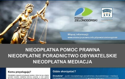 Zdjęcie do Nieodpłatna pomoc prawna oraz nieodpłatne poradnictwo obywatelskie w 2024 r.