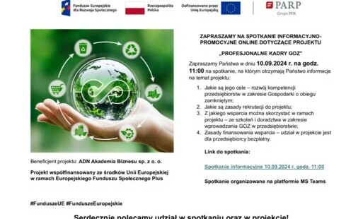 Zdjęcie do Profesjonalne kadry - zaproszenie na spotkanie informacyjno-promocyjne 